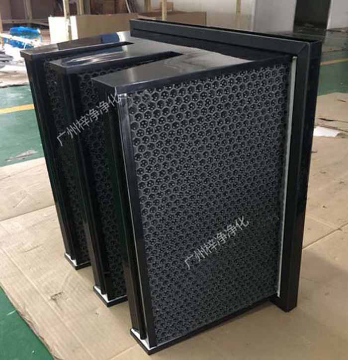 顆粒蜂窩活性炭過濾器產品側面圖 顆粒蜂窩活性炭過濾器產品側面圖